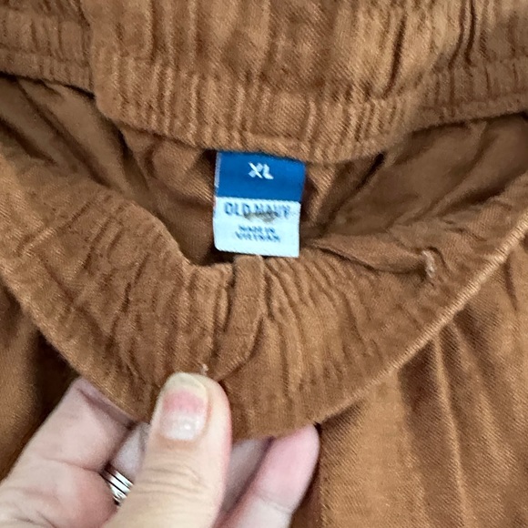 Ladies Old Navy Rust Brown Linen Blend Pants XL - Picture 3 of 4